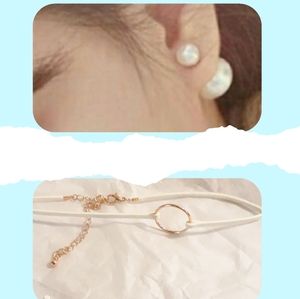 Earring Choker Bundle Faux Pear Earrings